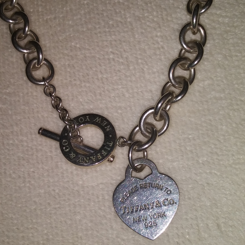 Tiffany tag toggle necklace